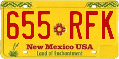 NM license plate 655RFK