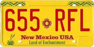 NM license plate 655RFL