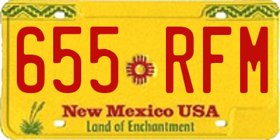 NM license plate 655RFM