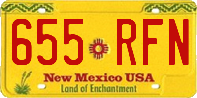 NM license plate 655RFN
