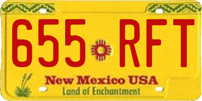 NM license plate 655RFT