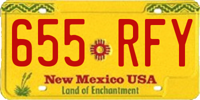 NM license plate 655RFY