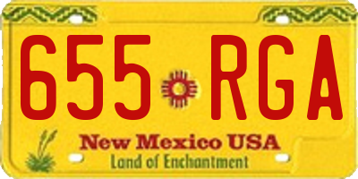 NM license plate 655RGA