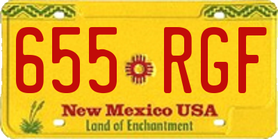 NM license plate 655RGF