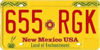 NM license plate 655RGK