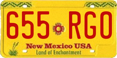 NM license plate 655RGO