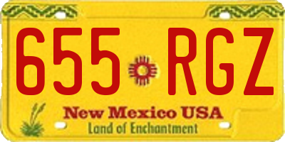 NM license plate 655RGZ