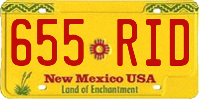 NM license plate 655RID