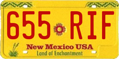 NM license plate 655RIF