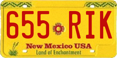 NM license plate 655RIK