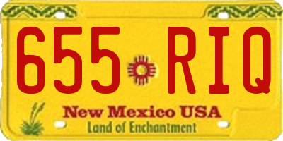 NM license plate 655RIQ
