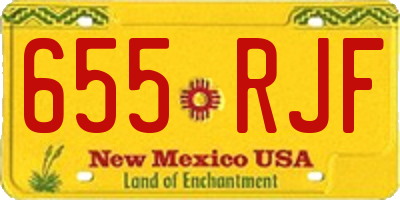 NM license plate 655RJF