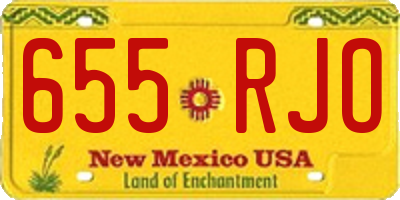 NM license plate 655RJO