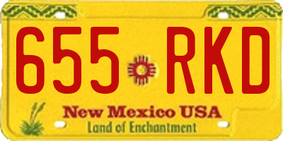 NM license plate 655RKD