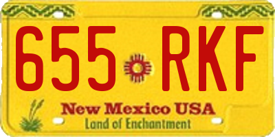 NM license plate 655RKF