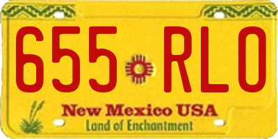 NM license plate 655RLO