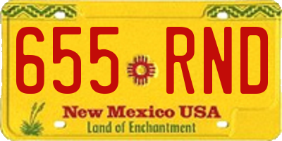 NM license plate 655RND