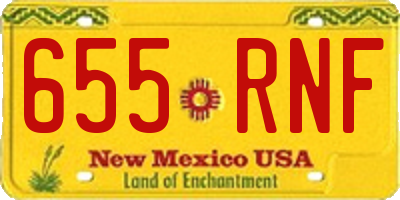 NM license plate 655RNF