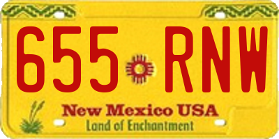 NM license plate 655RNW