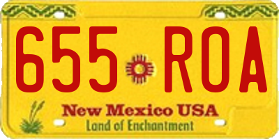NM license plate 655ROA