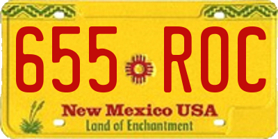 NM license plate 655ROC