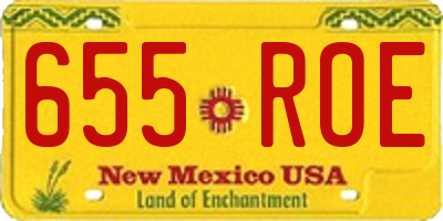 NM license plate 655ROE