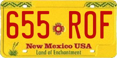 NM license plate 655ROF
