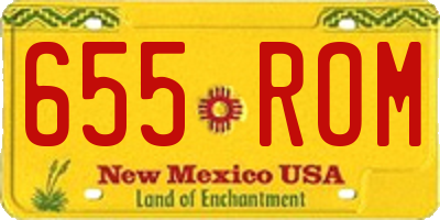 NM license plate 655ROM