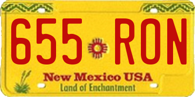 NM license plate 655RON