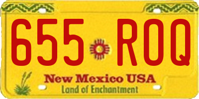 NM license plate 655ROQ