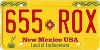 NM license plate 655ROX