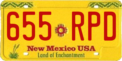 NM license plate 655RPD