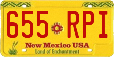 NM license plate 655RPI