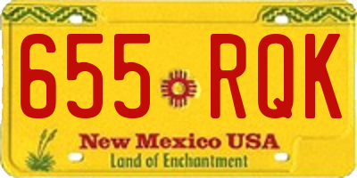 NM license plate 655RQK