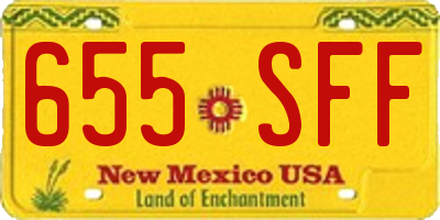 NM license plate 655SFF
