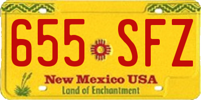 NM license plate 655SFZ