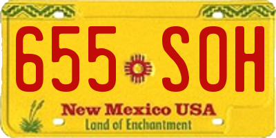 NM license plate 655SOH