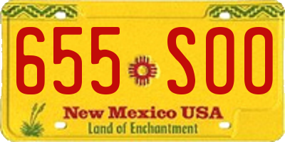 NM license plate 655SOO