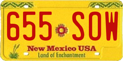 NM license plate 655SOW