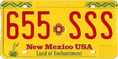 NM license plate 655SSS