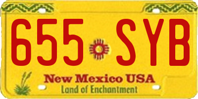 NM license plate 655SYB