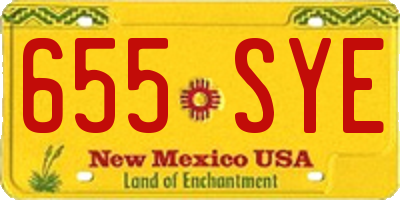 NM license plate 655SYE