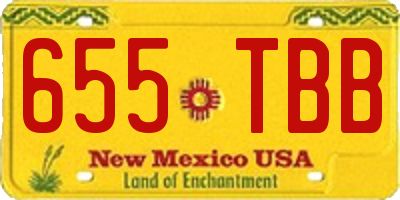 NM license plate 655TBB