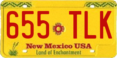 NM license plate 655TLK