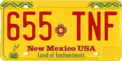 NM license plate 655TNF
