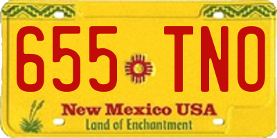 NM license plate 655TNO