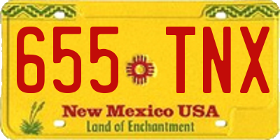 NM license plate 655TNX