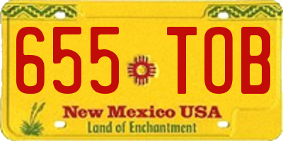 NM license plate 655TOB