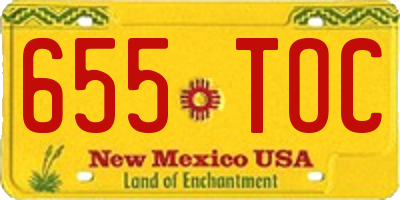 NM license plate 655TOC