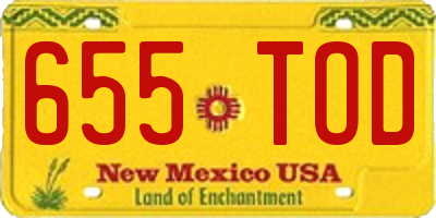 NM license plate 655TOD
